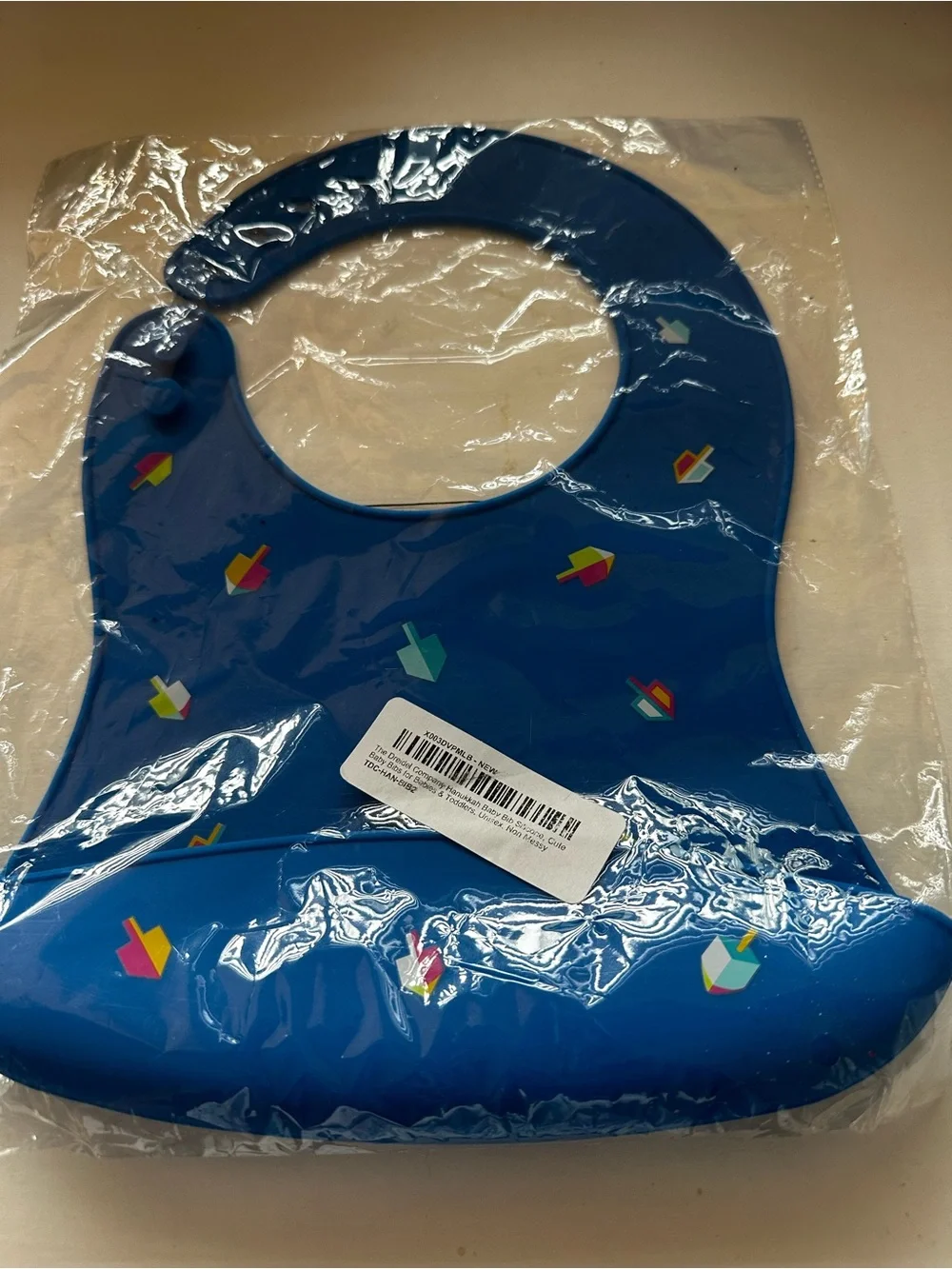 Silicone Baby Bib with Catch Pocket - Blue